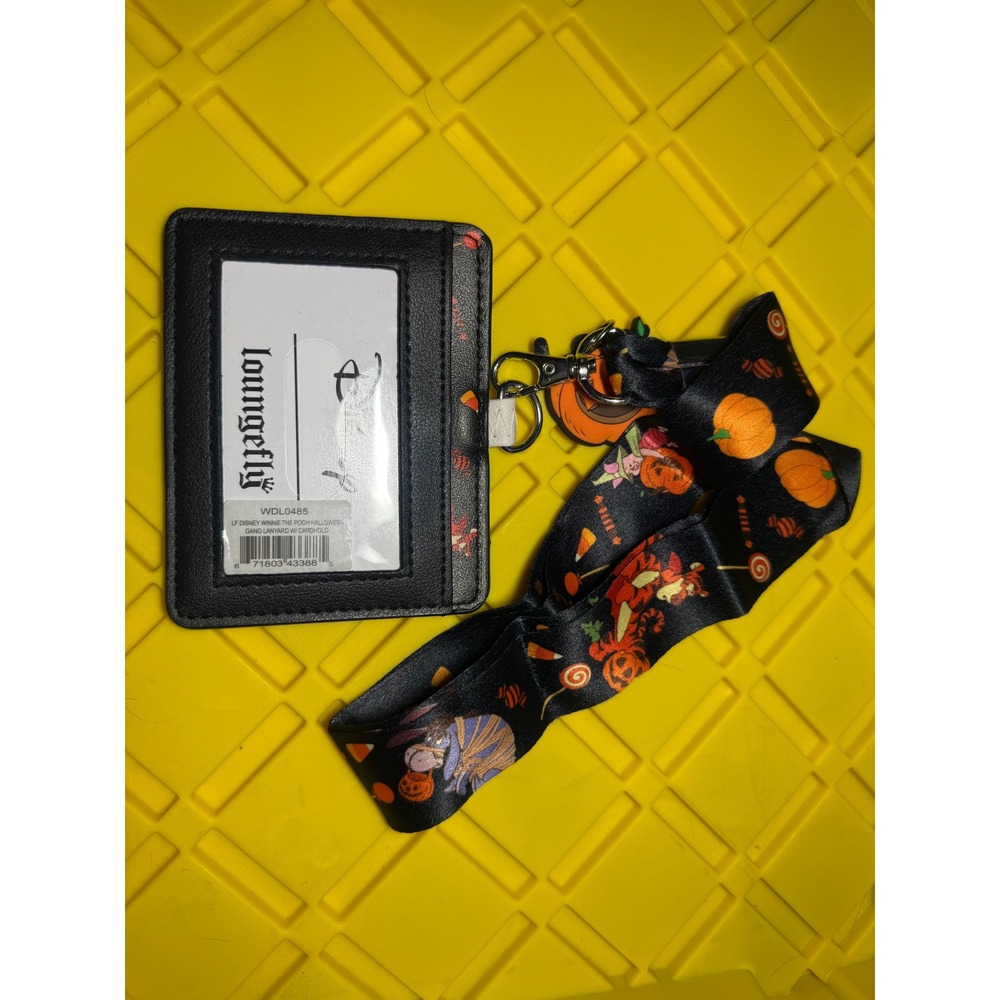 Loungefly Disney Winnie the Pooh Halloween Gang Lanyard ID Cardholder WDL0485 - Picture 2 of 3